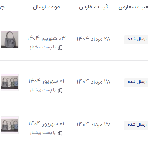 نمونه سفارشات از کیف دوشی زنانه